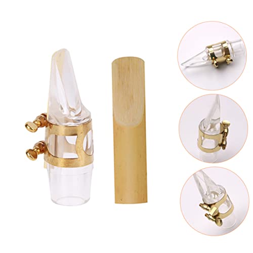 Milisten 2 Sets Saxophone Mouthpiece Clamp Acrylic Wood #TOP1