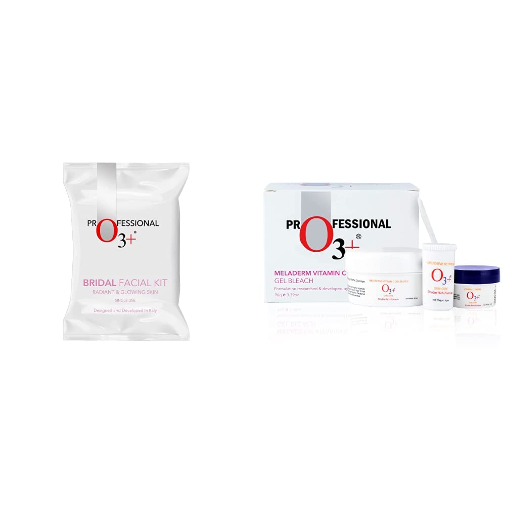 O3+ Bridal Facial Kit for Radiant & Glowing Skin - Suitable for All Skin Types (120g, Single Use) + O3+ Meladerm Vitamin C Gel Bleach for Skin Whitening and Hair Lightening (96g)-image-14