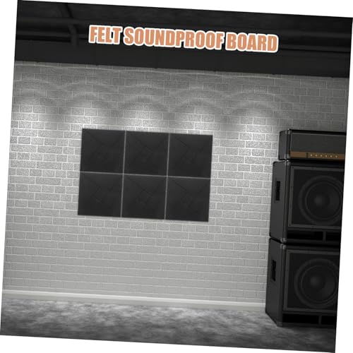 HEMOTON 6 piezas paneles acústicos autoadhesivos para insonorización, fibra de poliéster de alta densidad para estudios de música, dormitorios y teatros en casa, paneles de pared que reducen el ruido miniatura 3