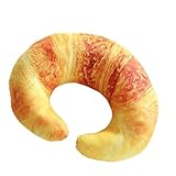 Holibanna Croissant U Shape Neck Pillow Soft Plush Cartoon Bread Cushion for Travel Home Office - Comfortable Support for Naps and Relaxation