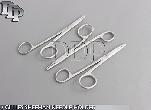 DDP 3 STAINLESS STEEL GILLIES SHEEHAN NEEDLE HOLDER WITH SCISSORS STRAIGHT 6