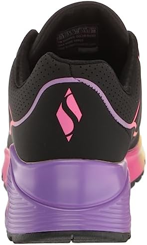 Skechers Kids Girls Street Uno Gen1-Pop of Neon Sneaker, Black/Multi, 12.5 Little Kid | Image 2