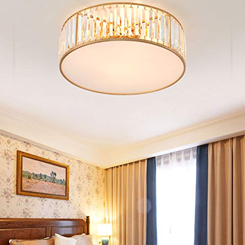 Plafonnier rond type carré led cristal doré de style simple - 5