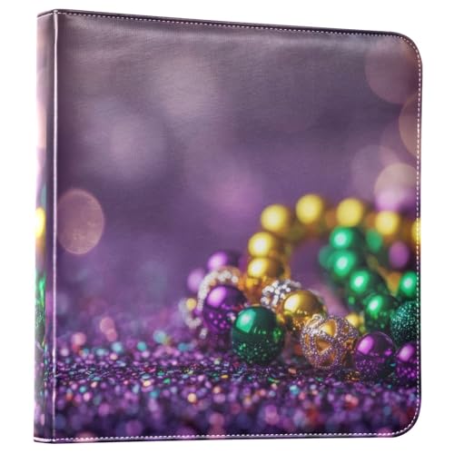 Álbum de Fotos Scrapbook Adhesivo DIY 3 Anillos Carnaval Mardi Gras Luminoso 40 Páginas 8x10 para Recuerdos miniatura 1