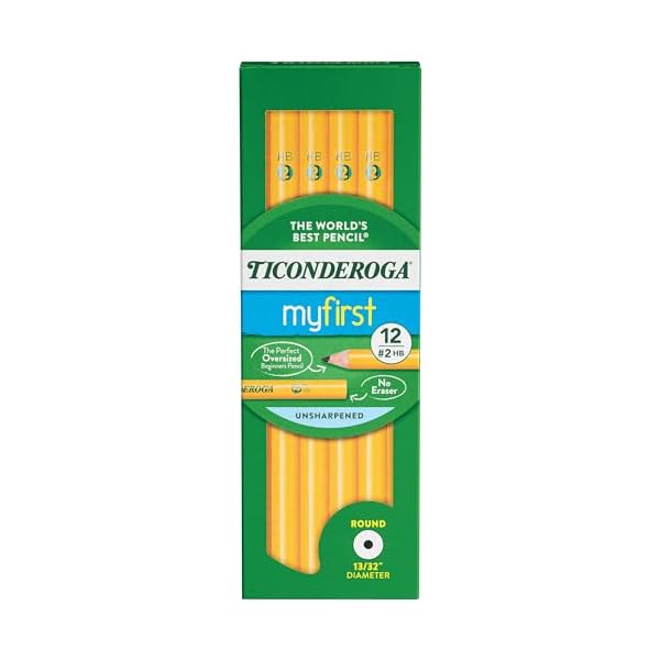 Ticonderoga Beginner Wood-Cased Pencils, 2 HB Soft, Yellow, 12 Count (X13080)