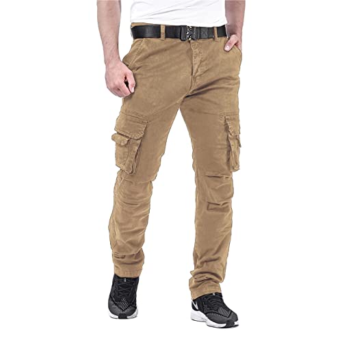 Crazyfire Mens Khaki Pants Military Cargo Work Pants For Men Casual Slim Fit 34 #TOP27