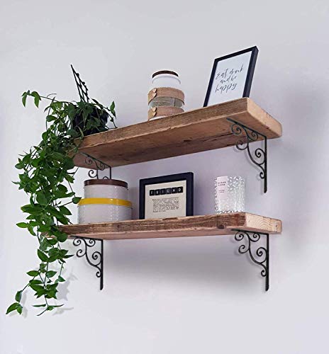 Nach Hammered Finish Victorian Cast Iron Shelf Bracket, Heavy Duty Brackets For Shelving, Decorative Wall Mount Shelf Brackets, Medium 10X0.9X10 Inches, L Bracket, Diy Projects, 2-Pack, Hardware Included, Js-90-072 #TOP5