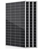 N-Type 18BB 400W Solar Panel, 25.4% High Efficiency White Monocrystalline Module, Dual-Mode Parallel Anti-Shade Design, IP68 Waterproof for RV Van Marine Home Rooftop Off-Grid System（400w*4pc）