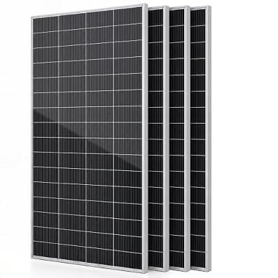 N-Type 18BB 400W Solar Panel, 25.4% High Efficiency White Monocrystalline Module, Dual-Mode Parallel Anti-Shade Design, IP68 Waterproof for RV Van Marine Home Rooftop Off-Grid System(400w*4pc)