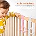 4Pcs Baby Pull up Rings for Playpen- Portable Baby Crib Pull Rings- Play Pen Handles for Infant Toddler Practice Tool (2 Gray & 2 Pink)