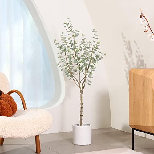 Lomanto Artificial Eucalyptus Tree 4Ft Faux Eucalyptus Plant In Pot Fake Tree For Home Decor Indoor Living Room Perfect Housewarming Gift Green 1Pack #TOP5