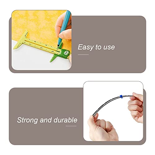 DHinkyoung Sliding Gauge Measuring Sewing Tool Set, 5-in-1Sliding Gauge and Metal Quilting Ruler Sewing Tool Multi Function Sewing Measuring Ruler for Beginner Knitting Crafting Sewing