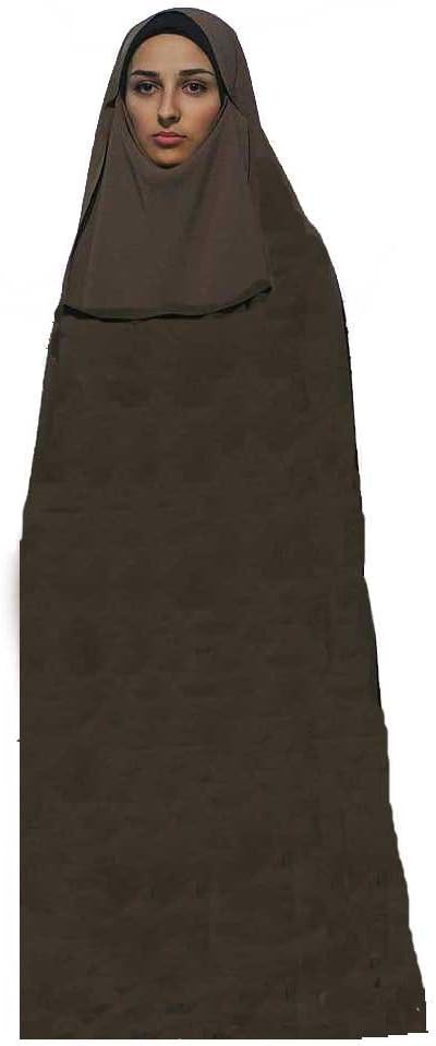 Egypt gift shops Brown Full Khimar + Elastic Half Niqab + Under scarf Set Muslim Women Wear KMR00010