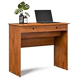 Escrivaninha Bancada para Notebook Quarto Mesa de Computador Home Office Estudo Estação de Trabalho com 2 Gavetas (Freijó)