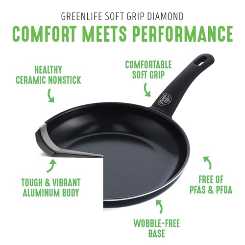 image for GreenLife Soft Grip 16 Piece Cookware Set, Non-Toxic PFAS-Free Ceramic