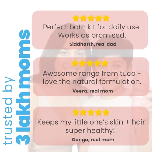 Image of Tuco Kids Shampoo 300ml & Showergel 300ml | Mild, Conditioning & Nourishing | Ages 2-5, 4-10, 10-15, 5-10 Years | Paraben, SLS, Sulphate & Tear Free | pH 5.5, Vegan