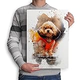 Yorzabble Custom Watercolor Portrait from Photo Personalized Canvas Portrait for Dog Cat Pet or Family Custom Photo Print Gifts