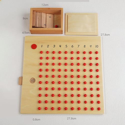 Material didáctico de matemáticas para bebés en caja de cuentas de madera 7