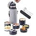 WORTHBUY Bento Lunch Box Stackable Stainless Steel Thermal Bento Box Food Storage Containers with Insulated Lunch Bag and Portable Cutlery Spoon Fork for Adults Women Men Kids (Gray)
