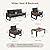 Aoxun Aluminum Patio Furniture Set, 5 Seats Sectional Metal Patio Furniture with Coffee Table, 6'' Thick Cushions and 3-Seat Sofa, Modern Outside Sectional Set for Backyard/Garden/Poolside, Dark Grey
