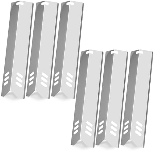 BBQ Heat Shields Grill Heat Plates Heat Tents Barbecue Burners Grill Burner Cover for Dynaglo DGF510SBP, DGF510SSP,Backyard GBC1460W GBC1461W,Phoenix, Montana,Uniflame Grill,Stainless Steel 6 Pack