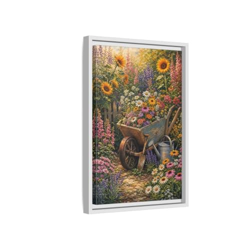 Toile florale au-dessus de la cheminée pour salon chaleureux nature garden 30x45