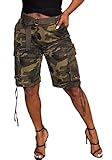 Women's Plus Size Camo Shorts Summer Loose Y2k Camouflage Cargo Shorts with Pockets