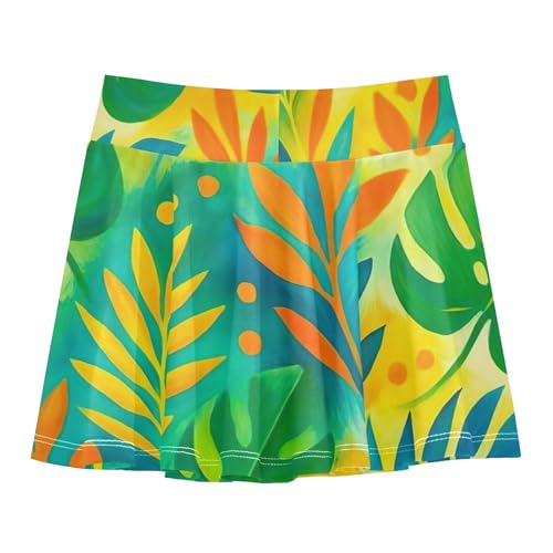 Athletic Shorts for Girls Skorts Colorful Leaves Tennis Skirts for Kids Print Butterfly 3t2