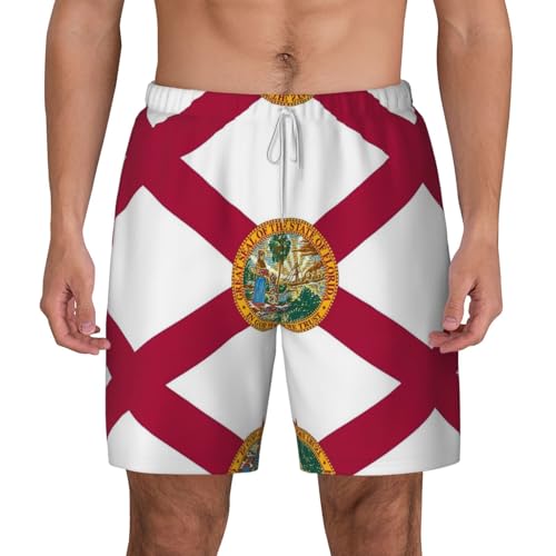 Short de bain pour homme double couche EdWal imprimé Floride à séchage rapide