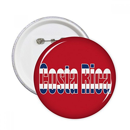 Badge Costa Rica lot de 5 broches rondes multicolores pour décoration de vêtements