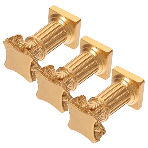 Hemobllo 3piezas Mini Soportes Romanos para Velas Candelabros Decorativos Forma De Columna Clásica Adornos para Mesa y Hogar Diseño Nordic Dorado