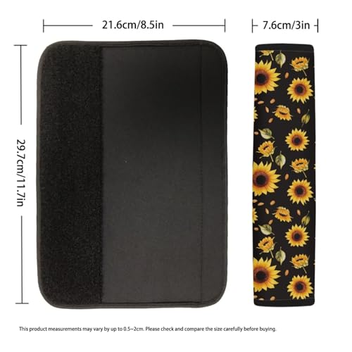 Image of AFPANQZ Sunflowers Pattern Seat Belt Pad Cover for Women Adults Kids Safety Seatbelt Pad Cushion Adjustable Comfortable Driving Schoolbag Straps Pads