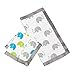 Bacati Elephants Muslin 2 Piece Security Blankets, Aqua/Lime/Grey