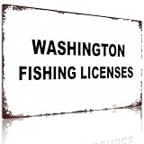 Washington Fishing Licenses Metal Sign Fishing Wall Decor 8 x 12 Inch