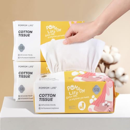 Disposable Face Towel 300 Cont, 7.9X7.9Clean Face Towelettes for Washing Face, 100% Cotton Soft Dry Wipe, Biodegradable Face Towels & Facial Tissuel Travel Size for Cleaning,Makeup Removal