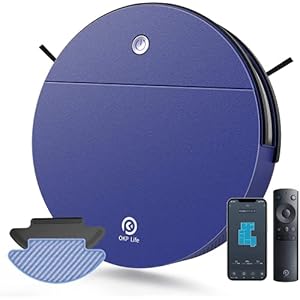 OKP Saugroboter,Staubsauger Roboter mit WLAN App und Alexa Steuerung 2200pa Saugkraft 120Min Laufzeit Ultradünner…
