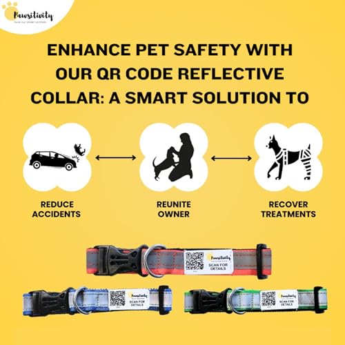 Image of India's First Smart Reflective Collar by Pawsitivity for Strays, QR Code Enabled, Anti Theft, Durable and adujstable | Pack 5 pcs | Color: Green