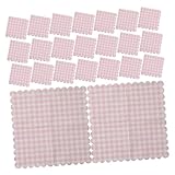 ERINGOGO 40 piezas Servilletas Desechables de Cuadros Rosa con Festoneado Unidades para Bodas Cócteles Fiestas y Shower Elegantes y Versátiles para