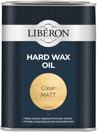 Libéron Hard Wax Oil - Superior Protection to Flooring & Furniture - Waterproof & Stain-Resistant - Perfect for Kitchens & Bathrooms - Clear Matt - 1 Litre