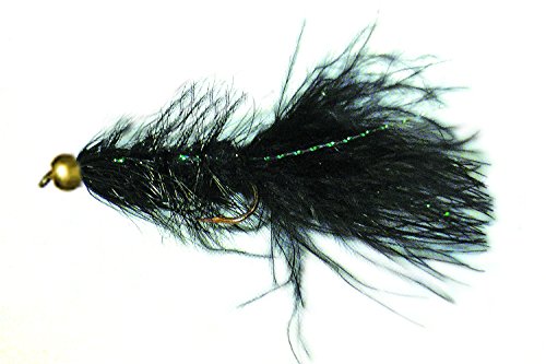 Gold Bead Flash A Bugger Fly Fishing Flies For Trout (Black, 8) #TOP6