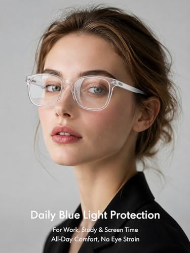 Image of 2 Packs Professional Sleep Glasses with 97.6% Blue Light Blocking Dual AR Coatings Clear Lens, Computer Gaming Glasses for Men Women, Anti Fatigue & Eye Strain