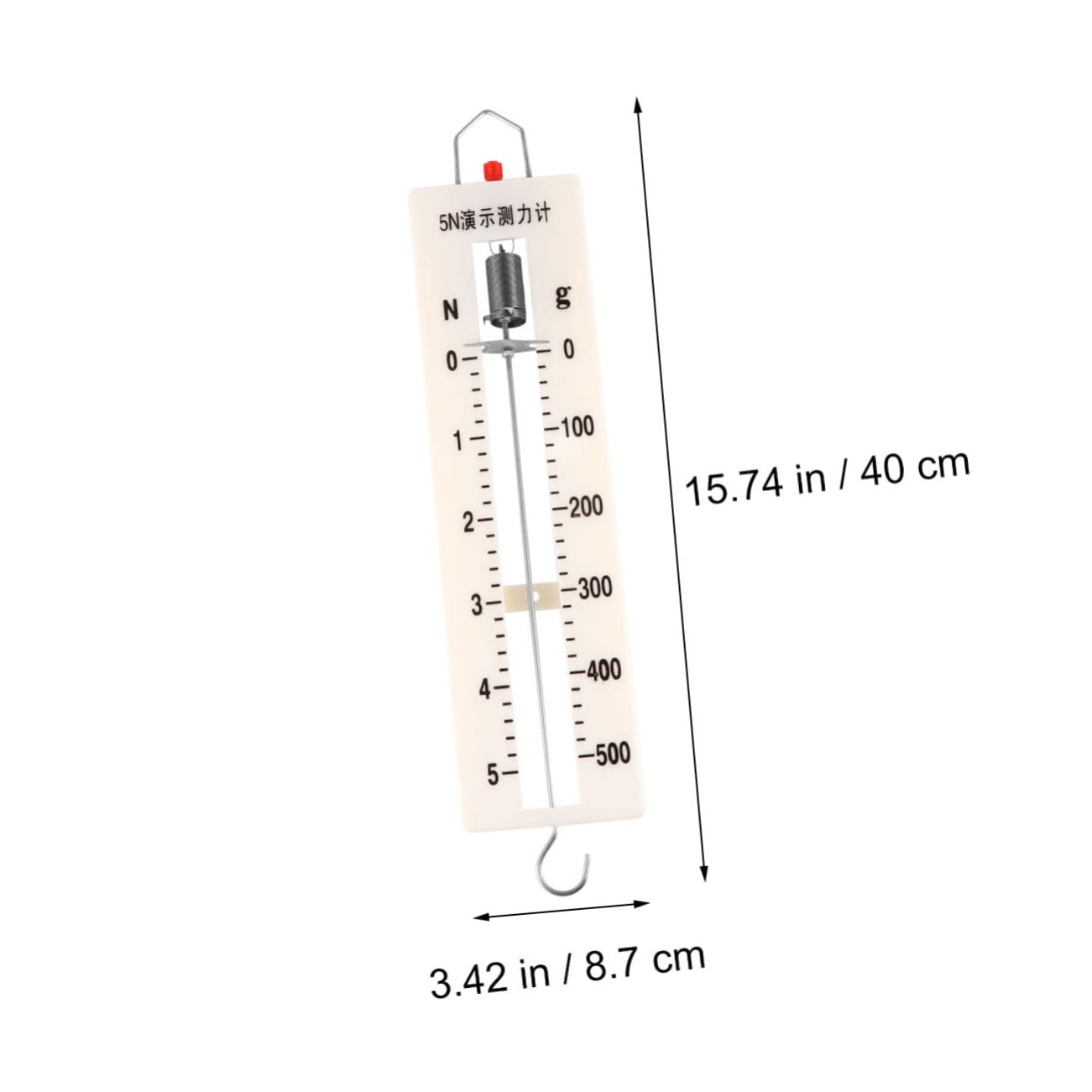 VILLFUL 1pc Spring Dynamometer Mechanic Tool Grams Weight Scale Scientific Experiments for Children Spring Balance Scales Tubular Spring Scale Physical Scale Tester Scale Metal White