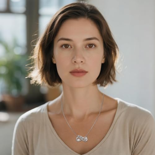 Fenthring Elephant Necklace Sterling Silver Mothers Day Infinity Mama Elephant Necklaces for Women Mom Heart with Birthstones Gifts2