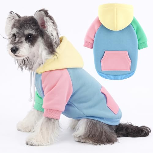 BAOBICUTE Dog Basic Hoodie Soft Dog Clothes Cold Weather Sweaters for Medium Large Dogs Cozy Fabric Warm Sweatshirt with Leash Hole for Boys