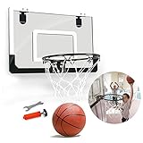 SPLLEADER Basketball Rebounds Spielzeug Mit Ball Kinder Indoor Transparent Shatterproof Backboard Sports Stahlfelge Wandbehang Mini Basketballkorb Set (Color : Black)