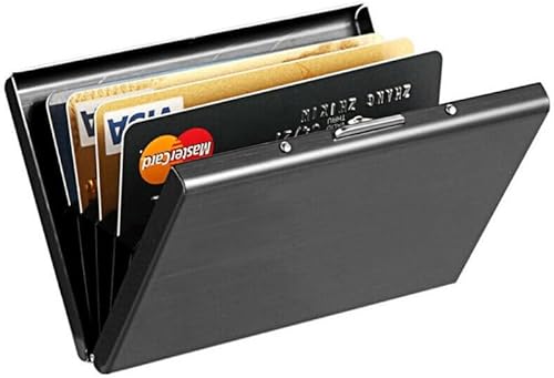 KEQAR Porte-Cartes RFID en Métal, Étui Carte Bancaire pour Femme et Homme, Porte-Cartes avec 10 Compartiments, Protection RFID & NFC, Étui Métallique pour Cartes et Visites - 4