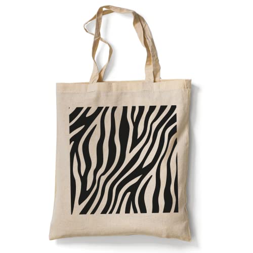 tradercat Jutebeutel bedruckt vintage 100% Baumwolle, Stoffbeutel bedruckt, Leopardenmuster, jutebeutel aesthetic als modisches Accessoire jutebeutel spruch (Zebramuster) Cover