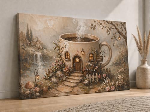 ICE ARMOR Large Fantasy Coffee Cup House Wall Art Whimsical