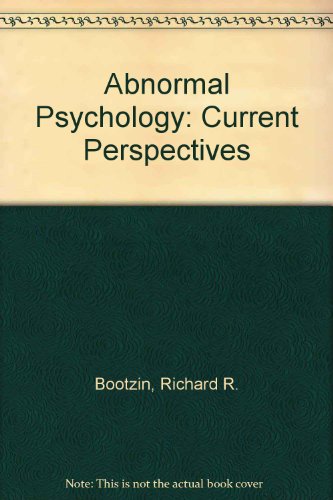 Abnormal Psychology: Current Perspectives 0071140026 Book Cover