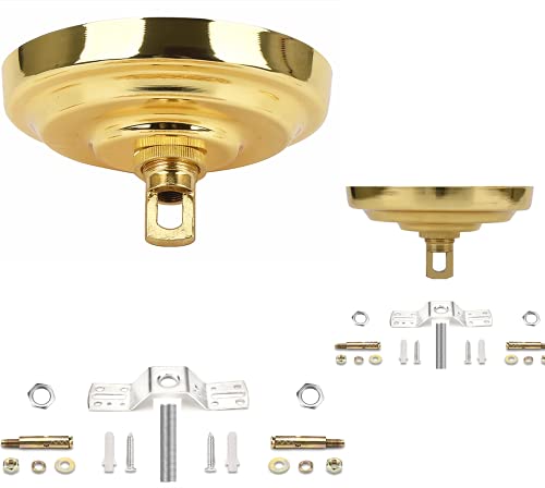 Image of Sangle Soppfy Vingage Canopy Kit and Pendant Light Fixture Chain for Chandelier or Swag Light Fixtures,Maximum Weight of 60 Pounds, 6 feet,Heavy Duty,5 Inches Diameter (Pure Gold - 2 Set)